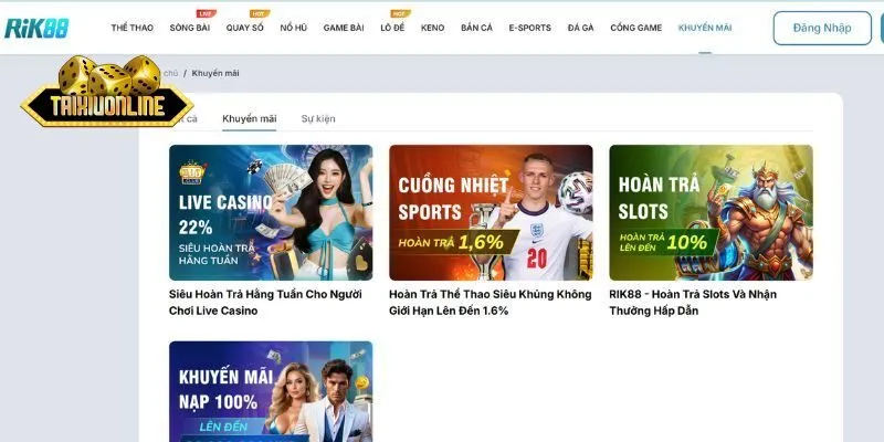 Cổng game Rik88 đem tới kho trò chơi đa dạng cho bạn tha hồ lựa chọn