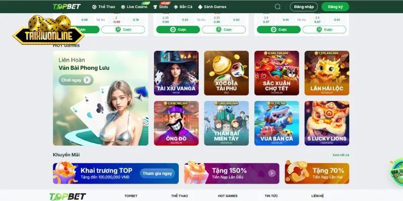 Topbet có đa dạng trò chơi đủ thể loại